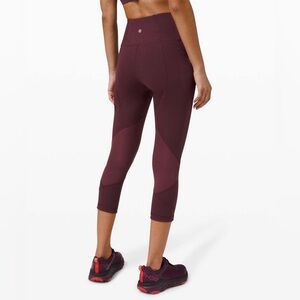 Lululemon Sz 2 Pace Rival High Rise Crop Workout Athletic Lounge Womens Leggings